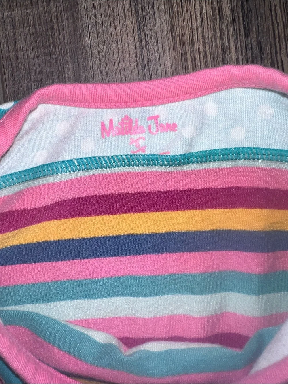Matilda Jane Dance Off Turquoise & Pink Striped Leotard with Headband